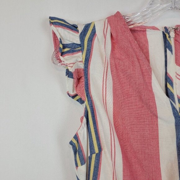 ASOS DESIGN Maternity Maxi Dress Womens Size 2 Tie Front Linen Stripe Cotton - Picture 8 of 15